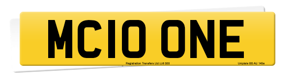 Registration number MC10 ONE